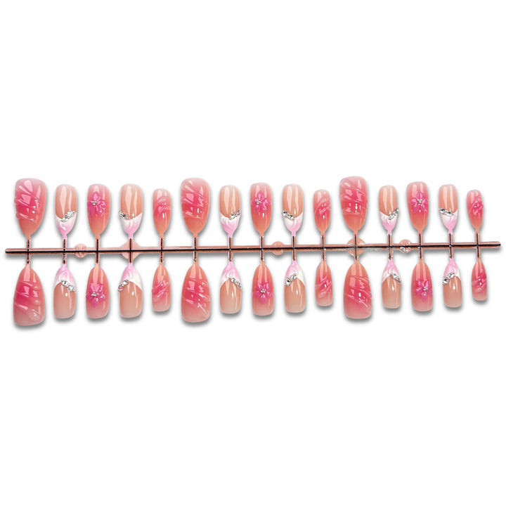 Künstlerisches Floral Design Press-On Nagel Set