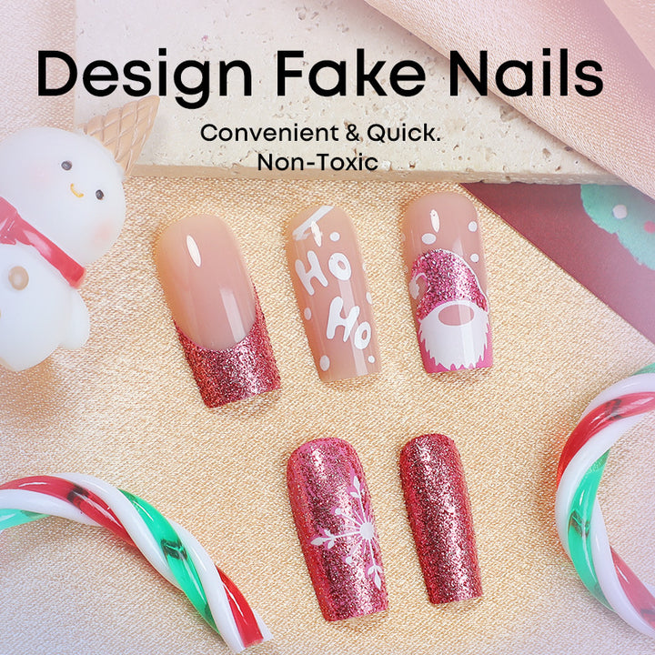 Kreatives Kunstnagelset mit festlichen Glitzer- und Weihnachtsmotiven Karnz