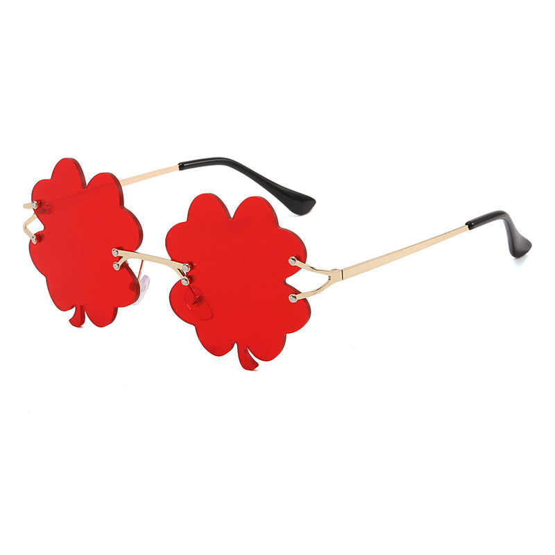 Damen verspielte Sonnenbrille mit einzigartigem Blumenrahmen Karnz