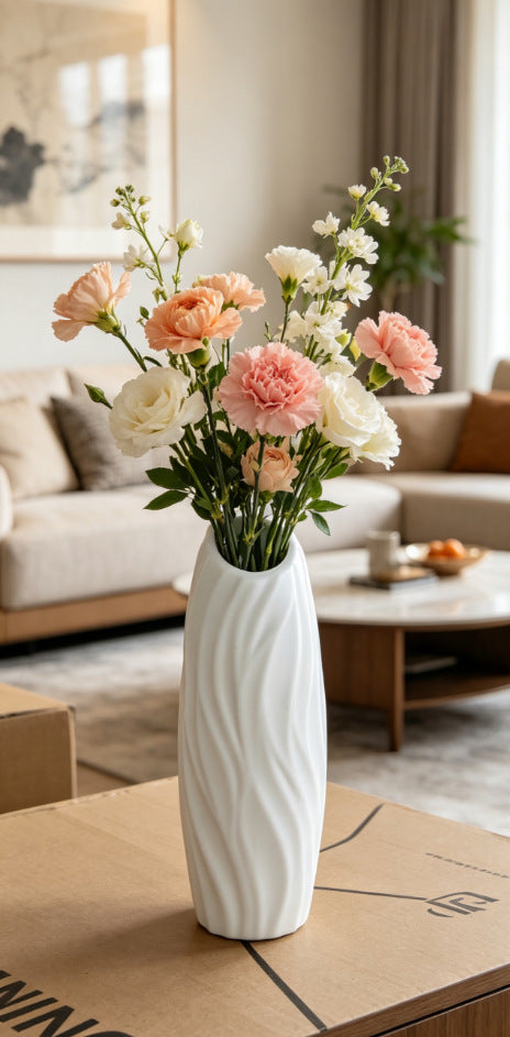 Elegante Texturierte Dekorative Blumenvase Karnz