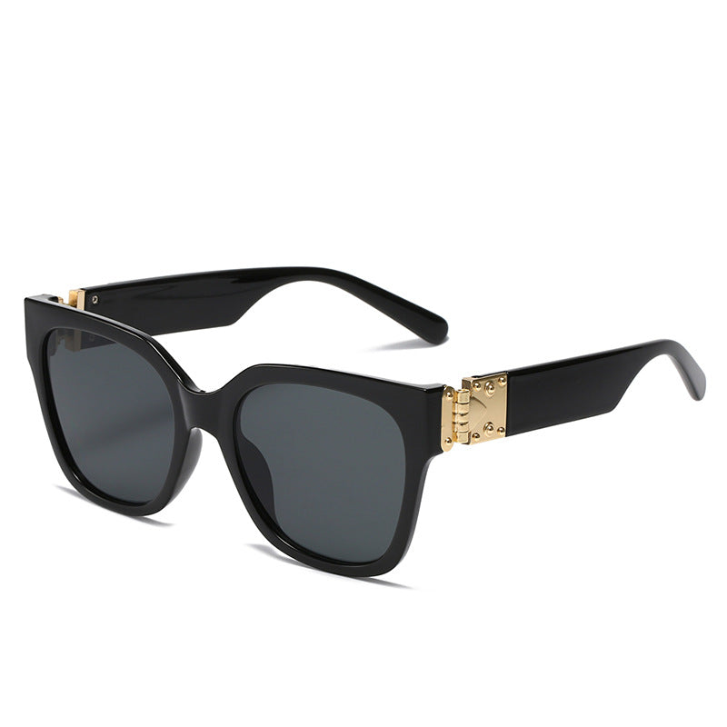 Damen edle Oversized Sonnenbrille mit luxuriösem Metall-Akzent Karnz