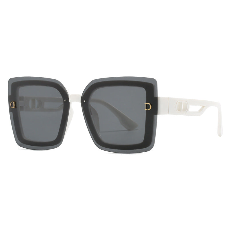 Damen modische oversized Sonnenbrille im geometrischen Design Karnz