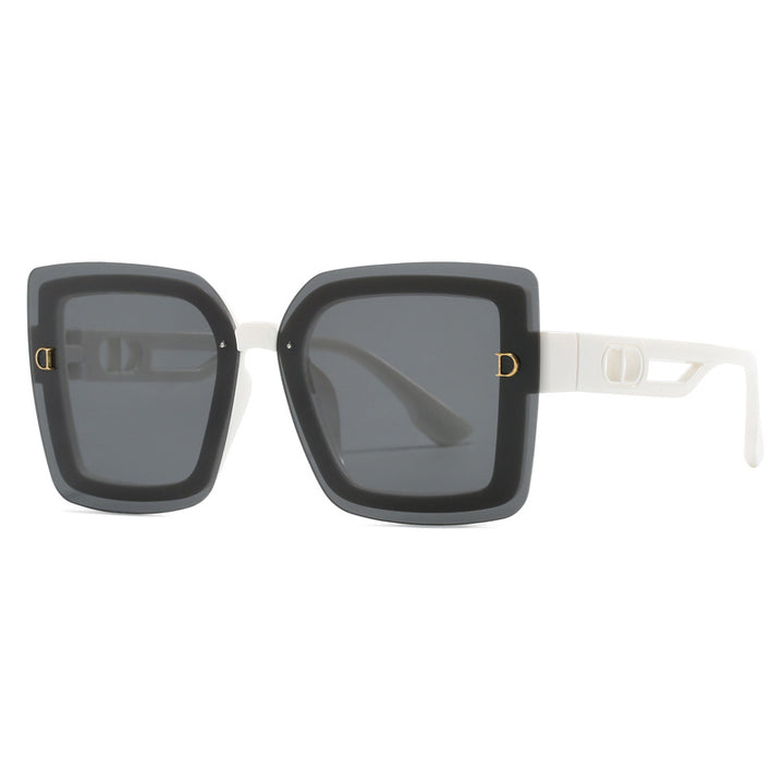 Damen modische oversized Sonnenbrille im geometrischen Design Karnz
