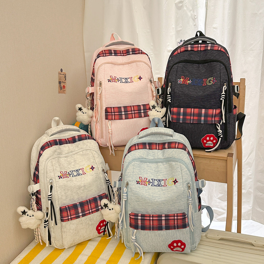 Verspielter Karomuster Rucksack Karnz