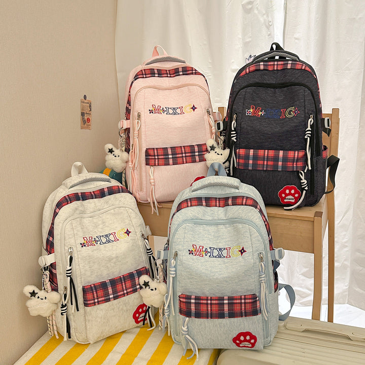 Verspielter Karomuster Rucksack Karnz