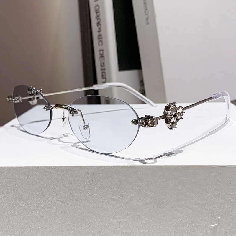 Damen elegante Sonnenbrille mit geometrischem Rahmen Karnz