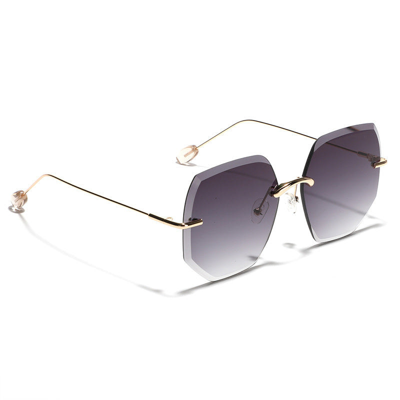 Damen geometrische Sonnenbrille mit hochwertigem Goldrahmen Karnz