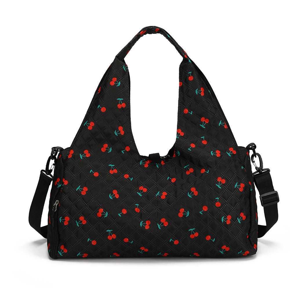 Blumenmuster gesteppte Schultertasche Karnz