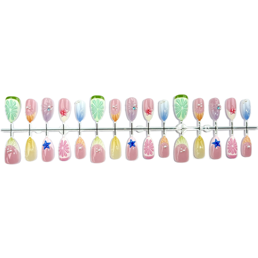 Dekoratives Florales Press-On Nagelset