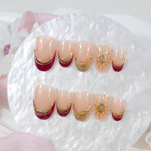 Kunstnagelset mit elegantem Glitzer- und Farbverlauf Design Karnz