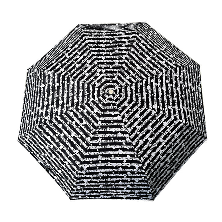 Damen Faltbarer Regenschirm mit stilvollem Streifenmuster Karnz