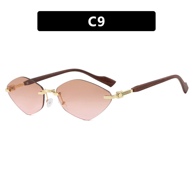 Damen geometrische Sonnenbrille mit luxuriösen Holzarmen und polarisierten Gläsern Karnz