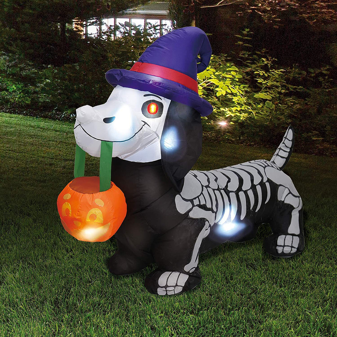 Aufblasbare Halloween Hund mit Skelett-Design