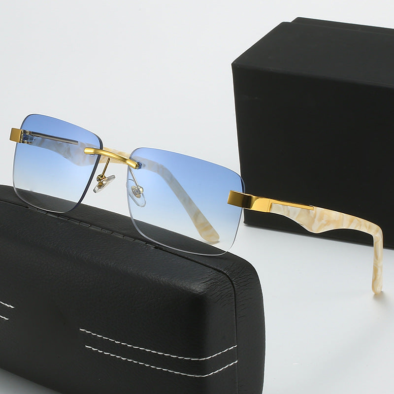Damen modische Halbrahmenbrille mit elegantem Metall- und Kunststoffmix Karnz