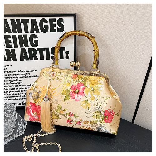Vintage-inspirierte florale Handtasche