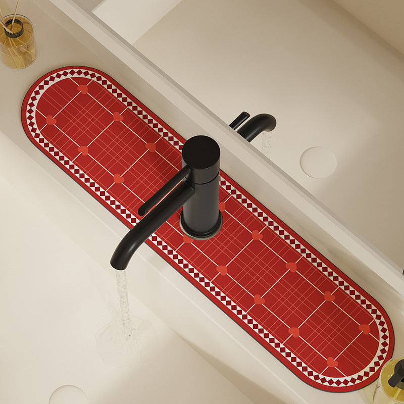 Non-Slip Decorative Vanity Sink Runner Mat