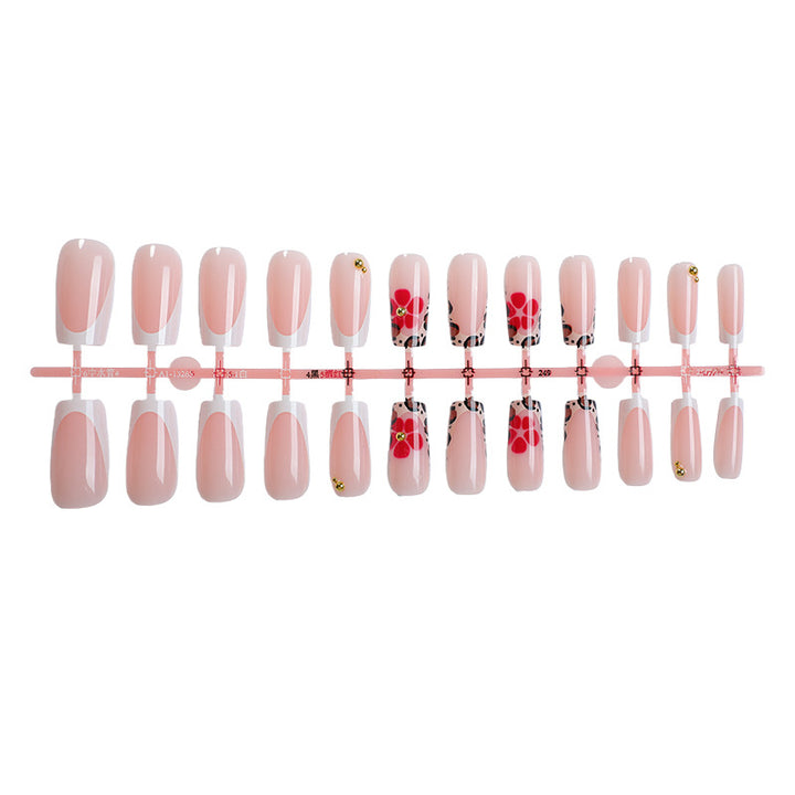 Dekorativer Blumen Press-On Nagel Set Karnz