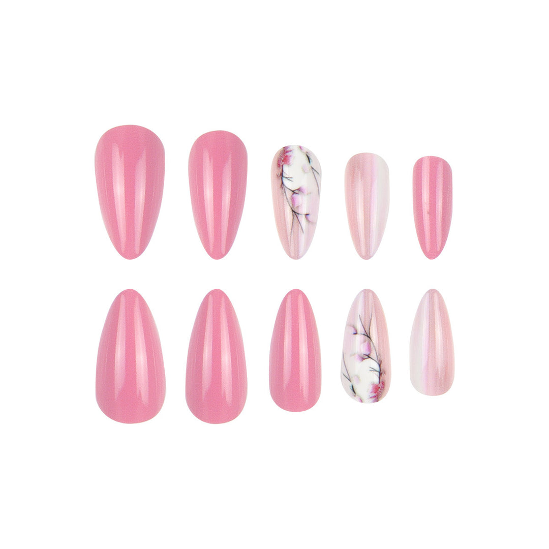 Stiletto Press-On Nägel mit floralem Design Karnz