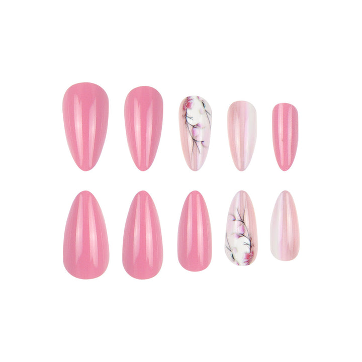 Stiletto Press-On Nägel mit floralem Design Karnz