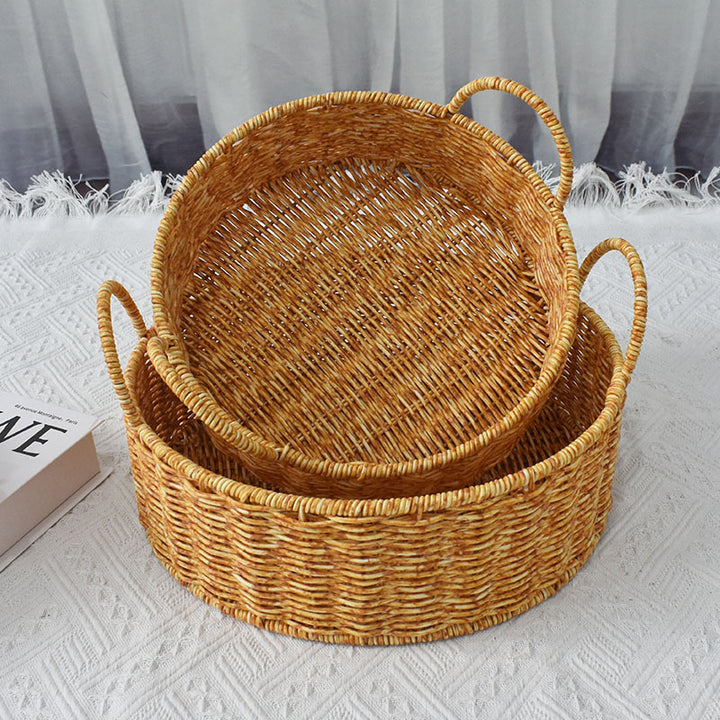 Handgefertigte natürliche Rattan-Aufbewahrungskörbe Set Karnz