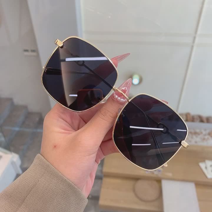 Damen geometrische Oversized-Sonnenbrille Karnz