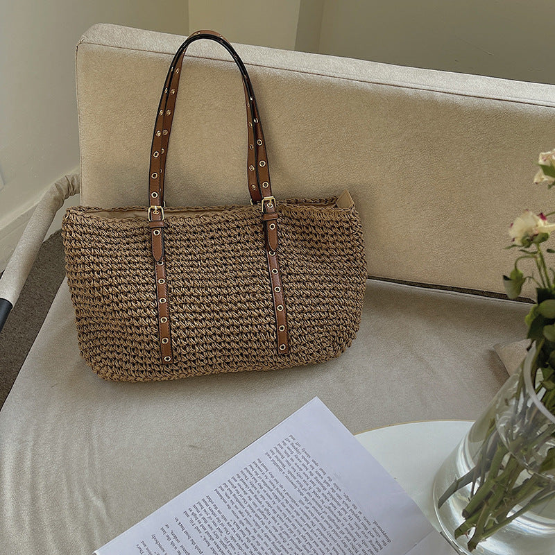 Damen Modische Handtasche mit modernem Flechtdesign Karnz