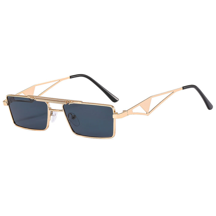 Modische Sonnenbrille mit Eckigem Rahmen und Verspiegelten Gläsern Karnz