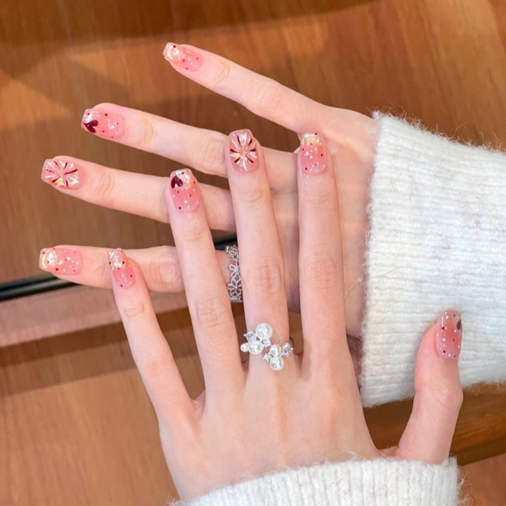 Künstlerisches Floral Press-On Nageldesign Karnz 1787394846