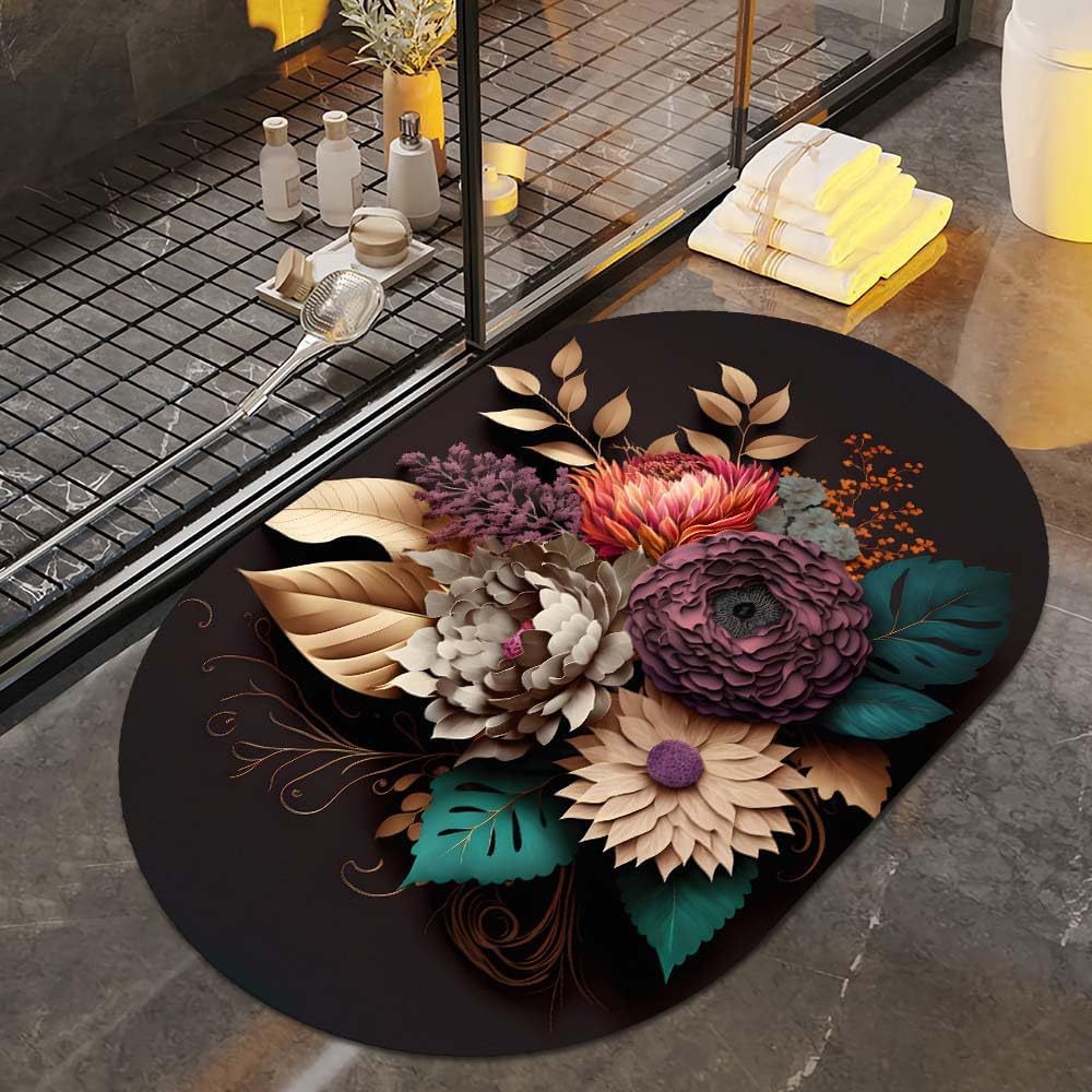 Florale Kunst Badematte Karnz