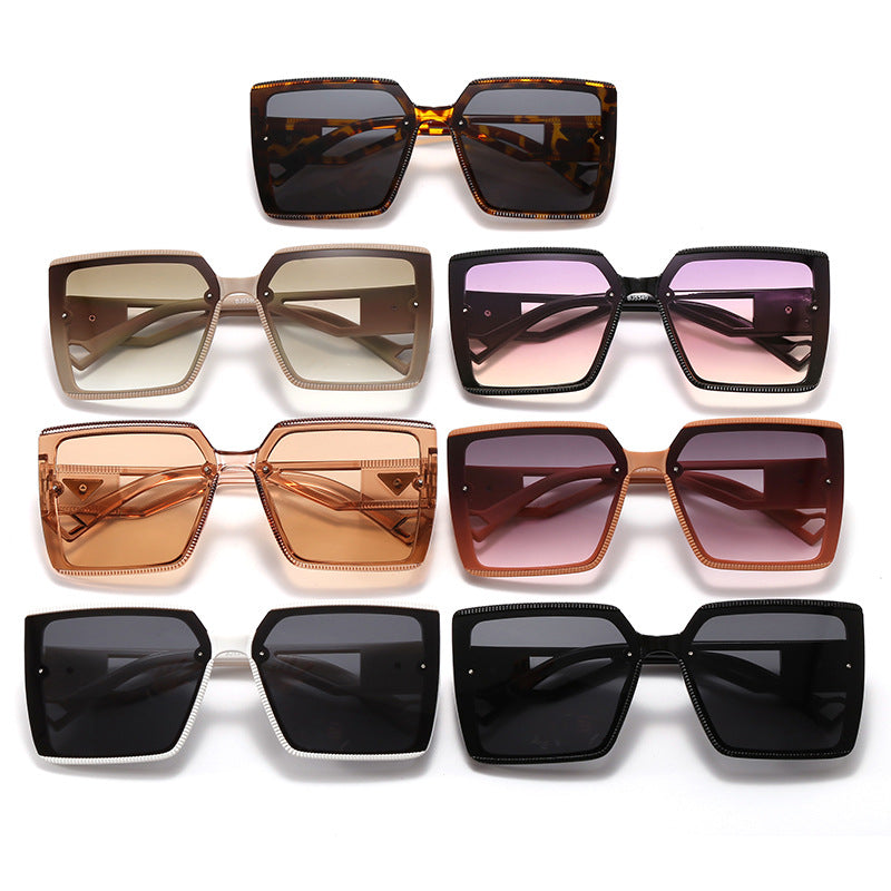 Damen modische quadratische Sonnenbrille mit einzigartiger Rahmenstruktur Karnz