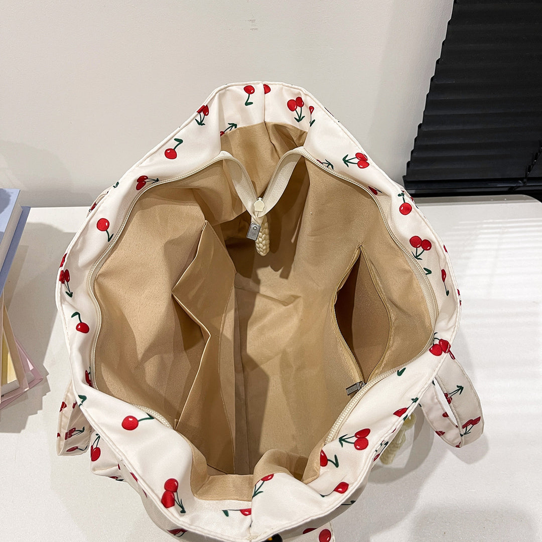 Cherry Print Mehrfach-Taschen Tragetasche Karnz