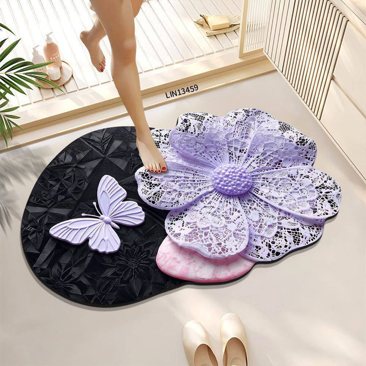 Florales Design Dekorative Badematte