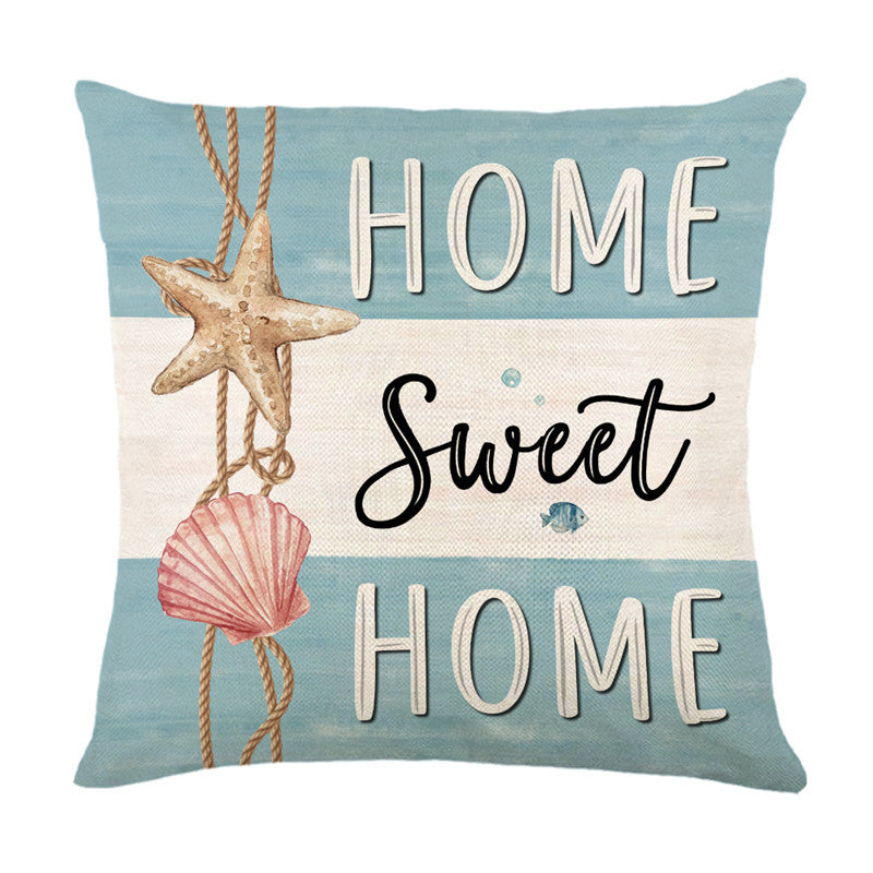 Nautical Coastal Decorative Throw Pillow mit Home Sweet Home Druck