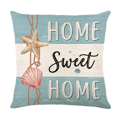 Nautical Coastal Decorative Throw Pillow mit Home Sweet Home Druck