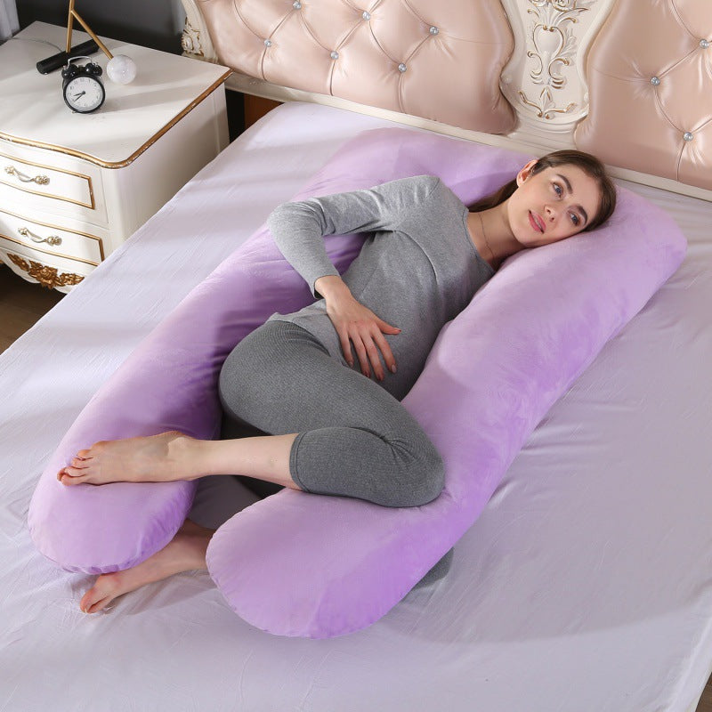 ergonomisches U-förmiges Ganzkörper-Schwangerschaftskissen mit abnehmbarem waschbarem Veloursbezug und verstellbarem Innenteil Karnz