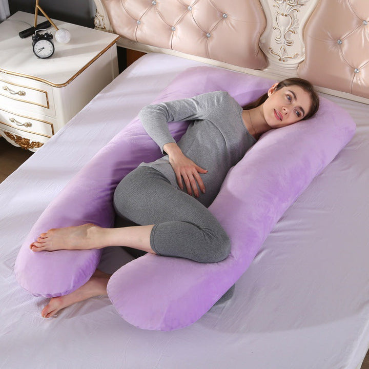 ergonomisches U-förmiges Ganzkörper-Schwangerschaftskissen mit abnehmbarem waschbarem Veloursbezug und verstellbarem Innenteil Karnz