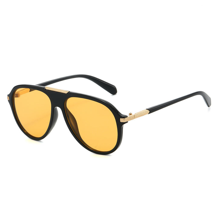Oversized Aviator Sonnenbrille mit metallischen Akzenten Karnz