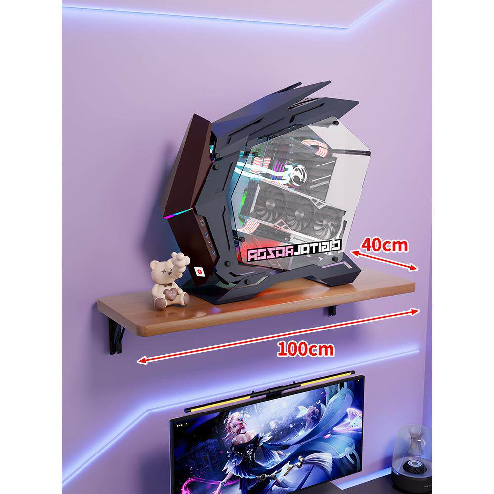 Wandmontage-Schwimmregal für Mid-Tower-Gaming-PC mit verstärkten Halterungen