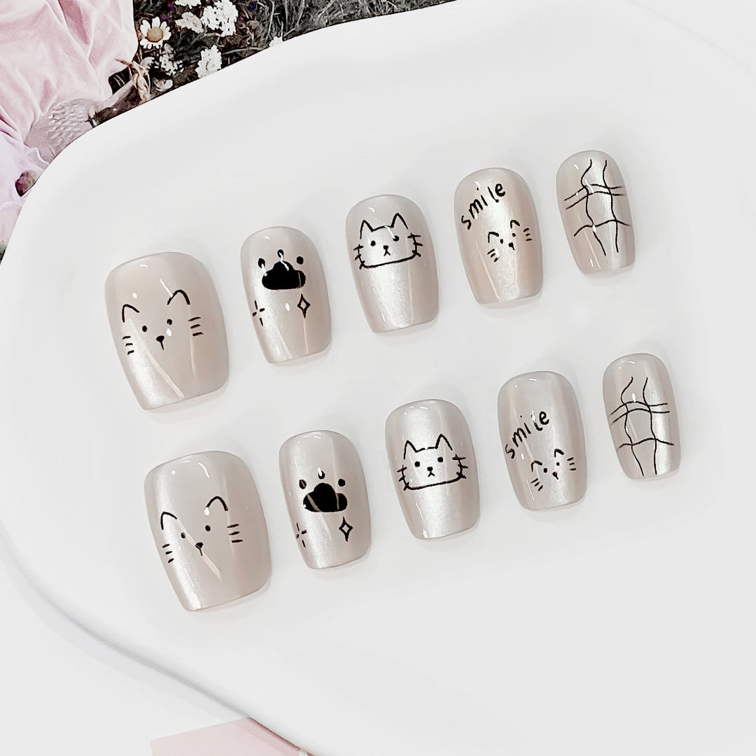 Kreatives Nail Art Set mit Katzenmotiven Karnz