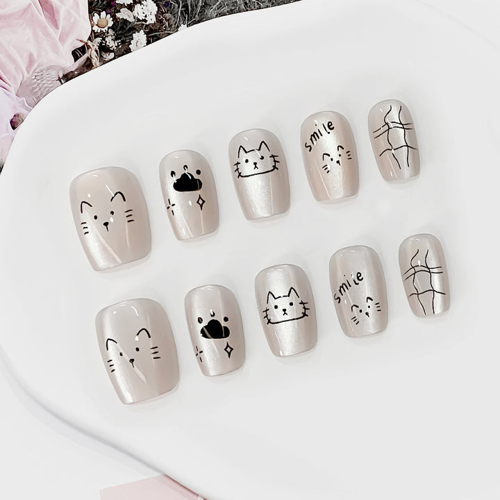 Kreatives Nail Art Set mit Katzenmotiven Karnz
