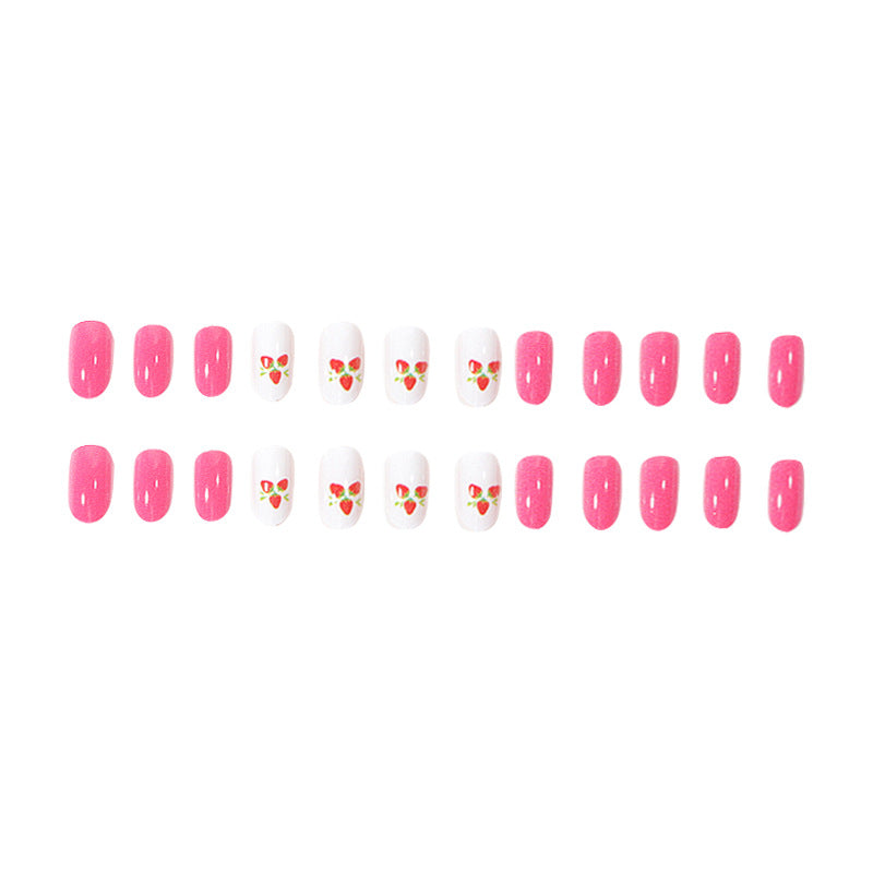 Erdbeer-Themen Press-On Nagelkunst Set Karnz