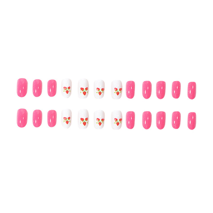 Erdbeer-Themen Press-On Nagelkunst Set Karnz