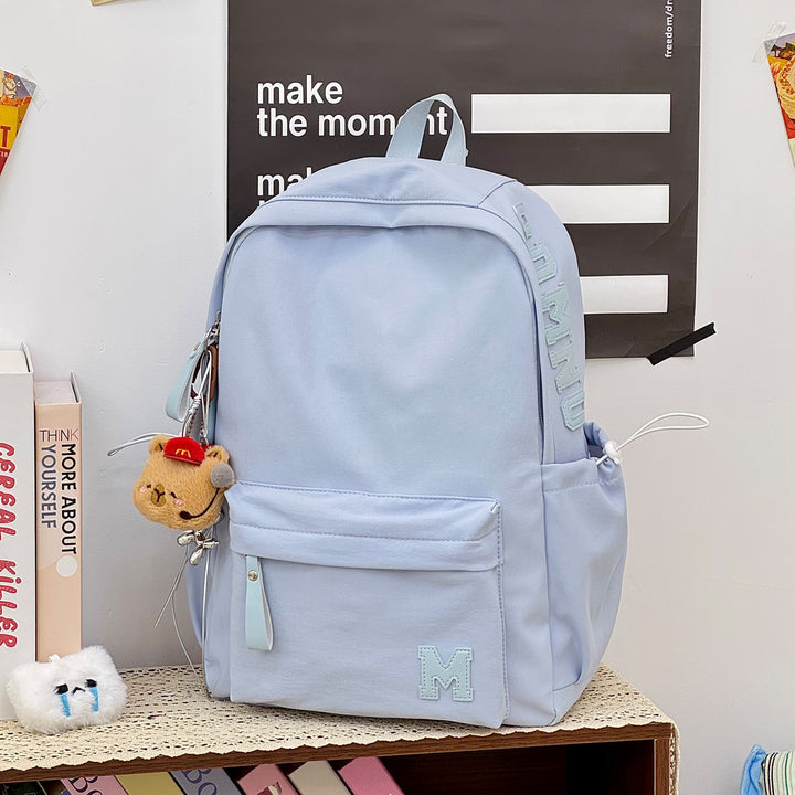Stylischer Canvas-Rucksack mit plüschigem Schlüsselanhänger Karnz