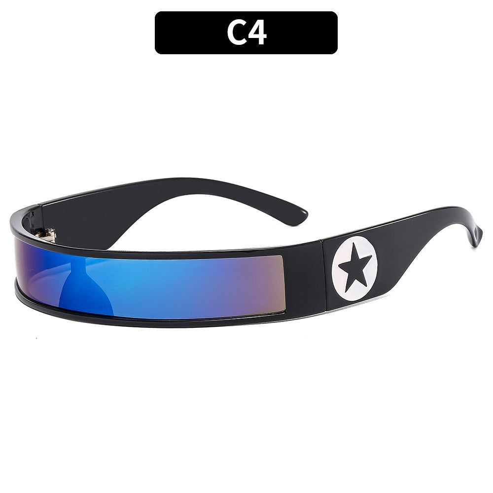 Futuristische Breite Linse Schild Sonnenbrille