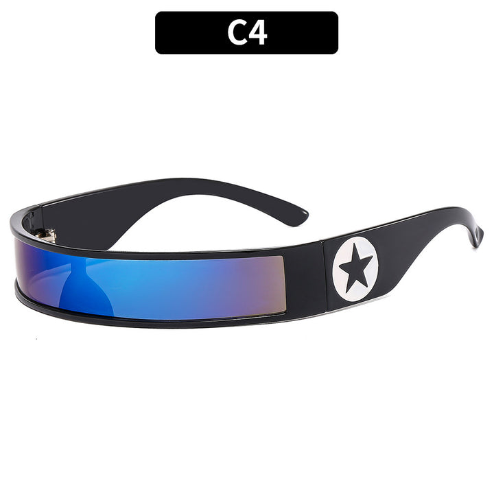 Futuristische Breite Linse Schild Sonnenbrille