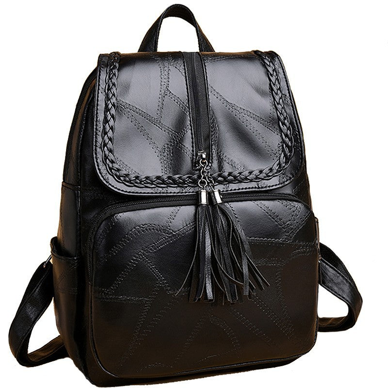 Chic Strukturierte Leder Rucksack Karnz