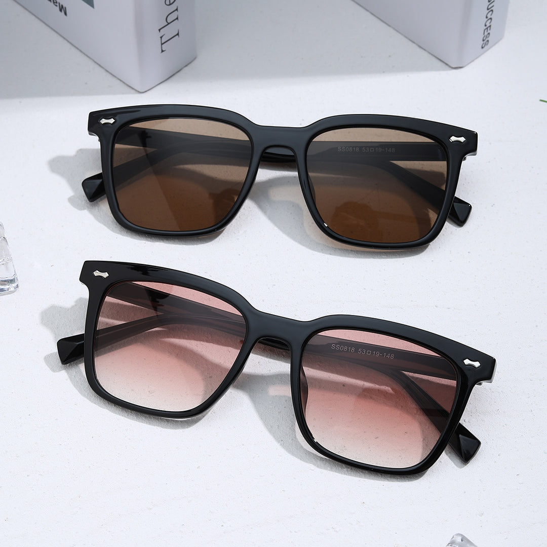 Damen quadratische Sonnenbrille mit elegantem Schildpatt-Rahmen Karnz