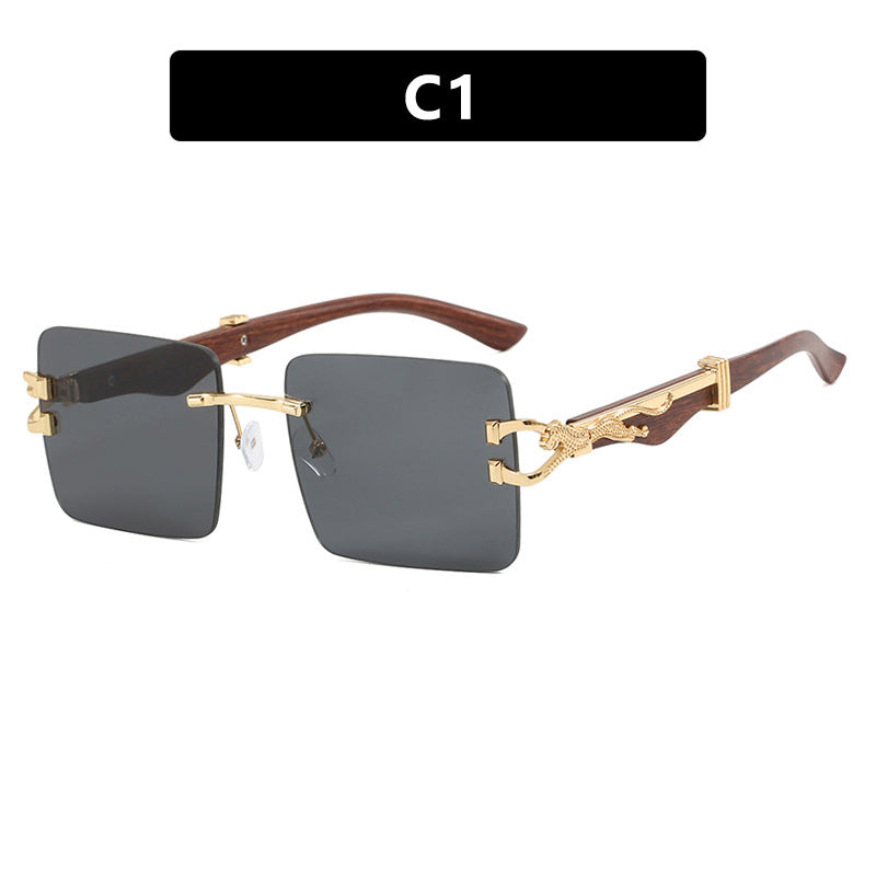 Damen elegante quadratische Sonnenbrille mit hochwertigem Holzrahmen Karnz