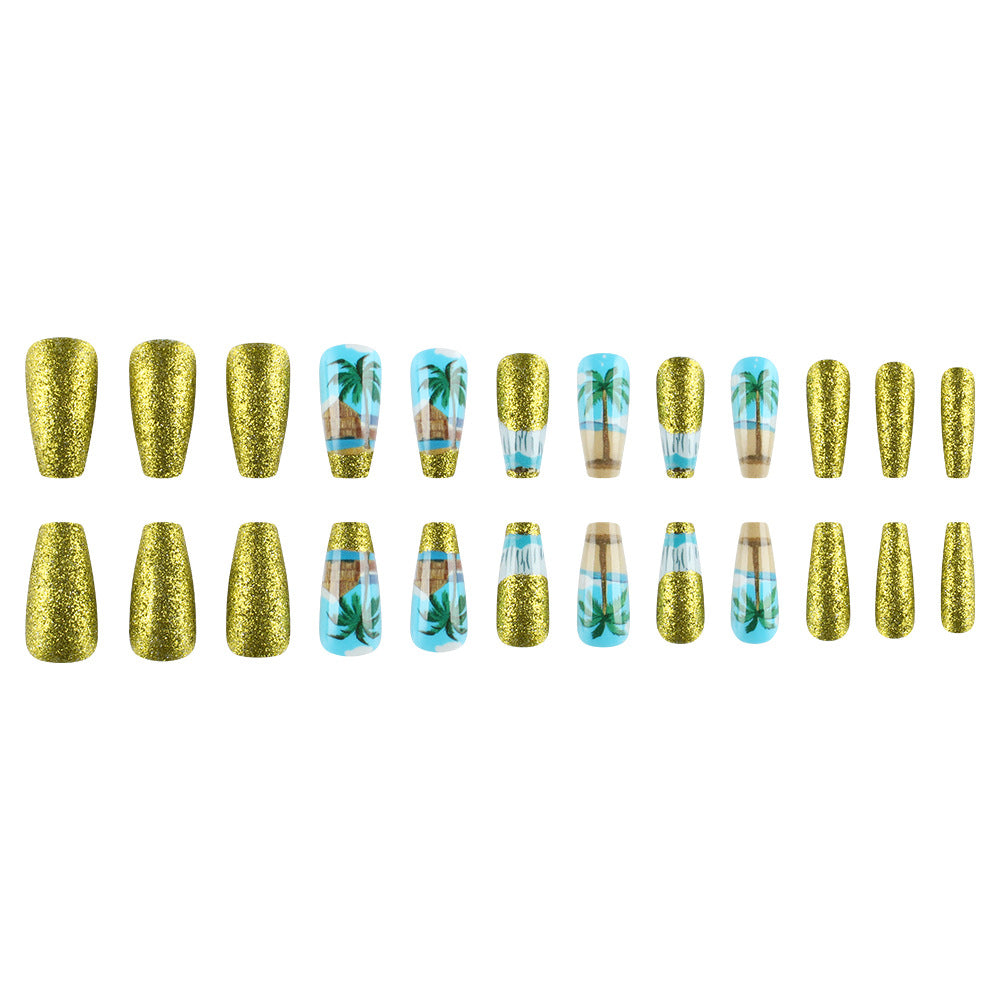Tropisches Paradies Press-On Nagelkunst Set Karnz