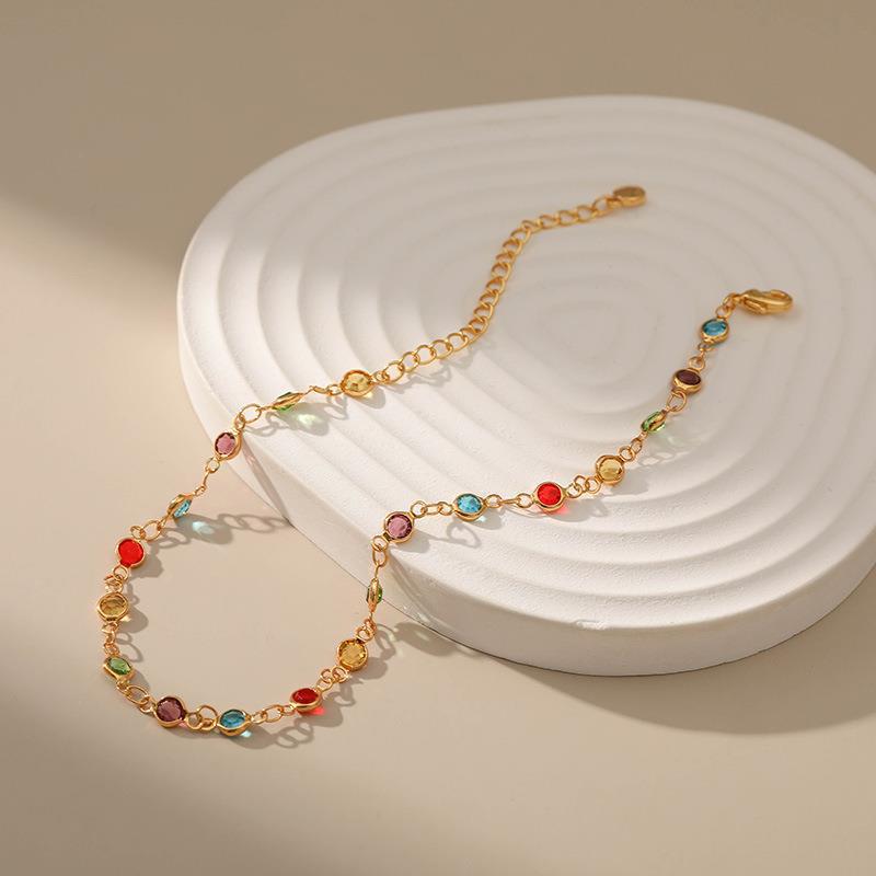 Bunte Edelstein Fußkette Karnz